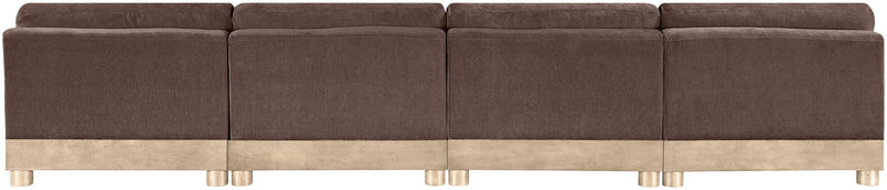 Turin - Chenille Fabric Upholstered Modular Sectional - Brown