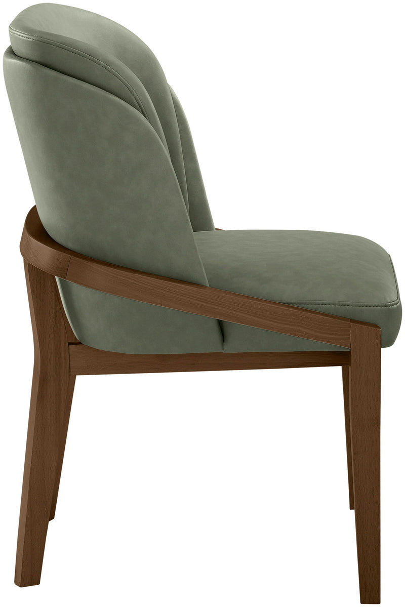 Navo Green Vegan Leather Upholstered Dining Chair
