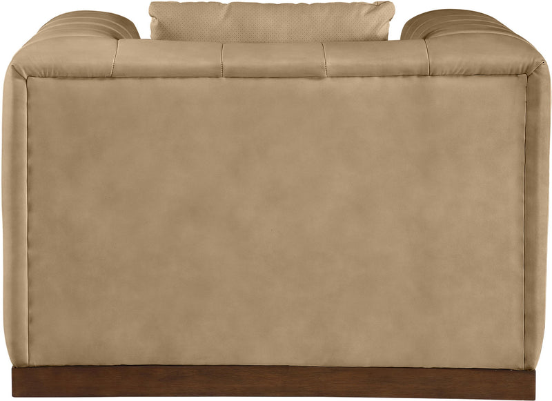 Mallina Tan Vegan Leather Upholstered Chair