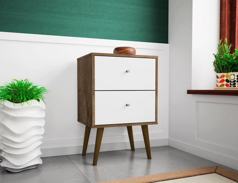Manhattan Liberty - Nightstand With Rustic Brown Frame