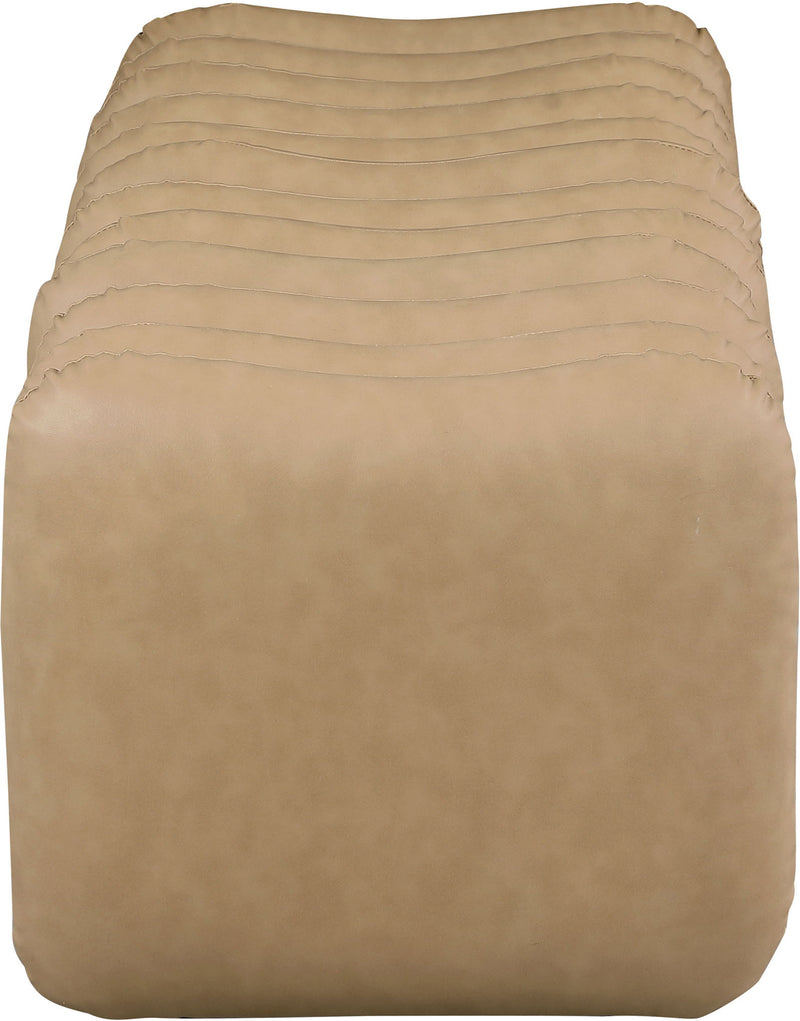 Atticus Tan Vegan Leather Upholstered Bench