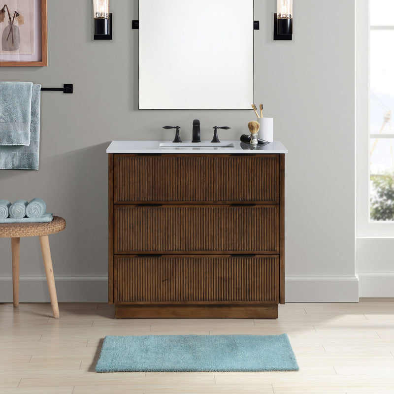 Willard - Engineered Stone And Solid Wood Bathroom Vanity
