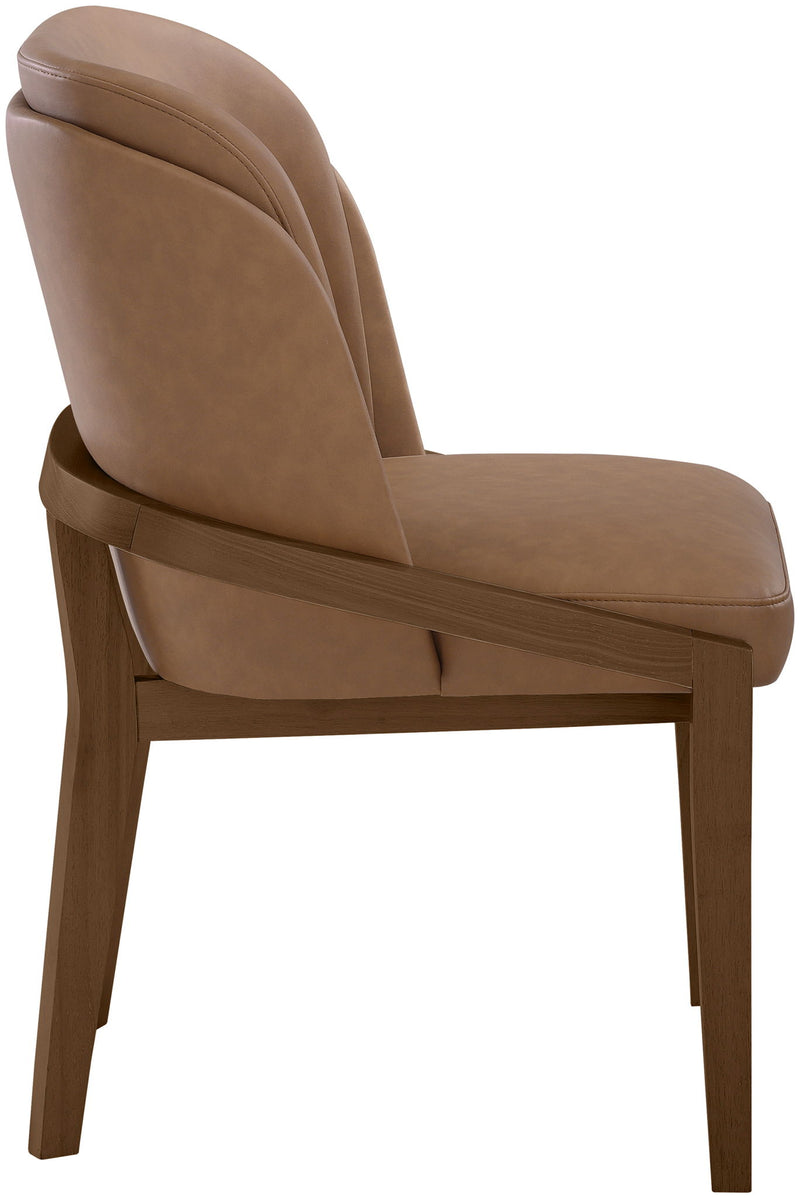 Navo Brown Vegan Leather Upholstered Dining Chair