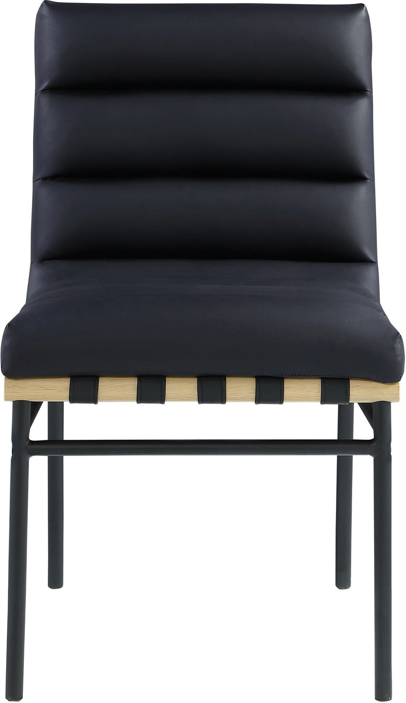 Burke Black Vegan Leather Upholstered Dining Chair