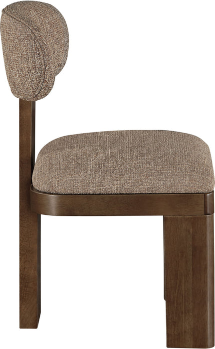 Timbra - Linen Textured Fabric Upholstered Dining Chair (Set of 2) - Walnut Base