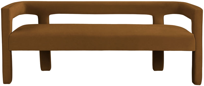 Athena Saddle Velvet Upholstered Bench