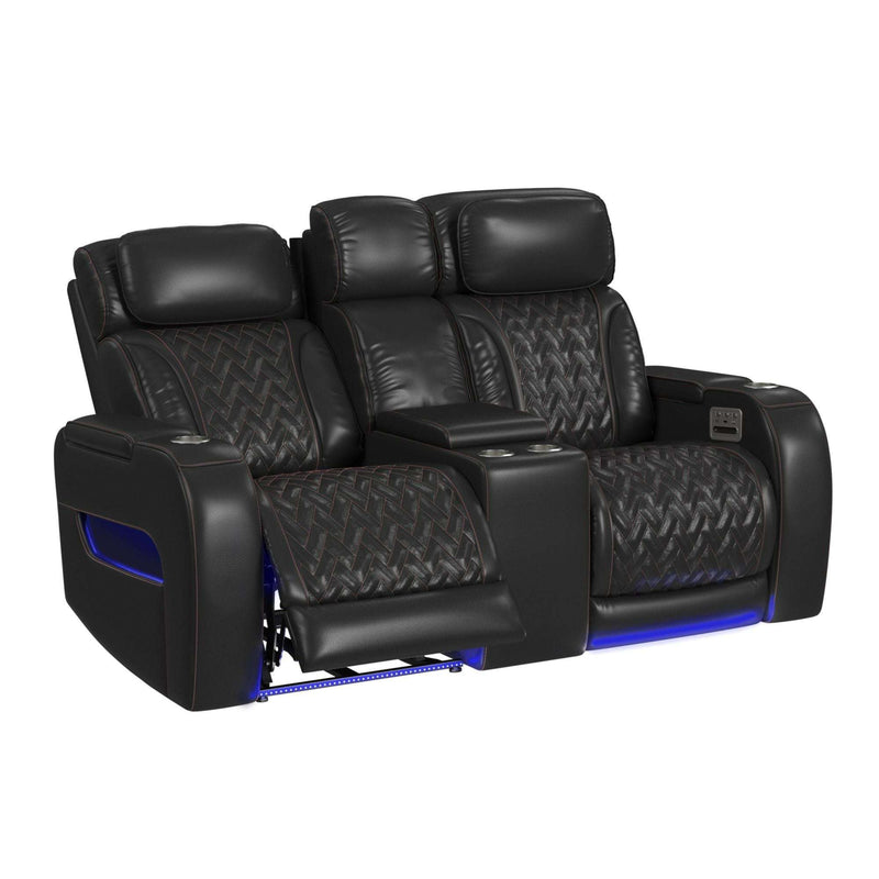 Prime Time - P3 Loveseat With LED, Wireless Charger Pocket, And Console