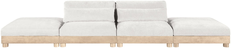 Turin - Chenille Fabric Upholstered Modular Sectional - White