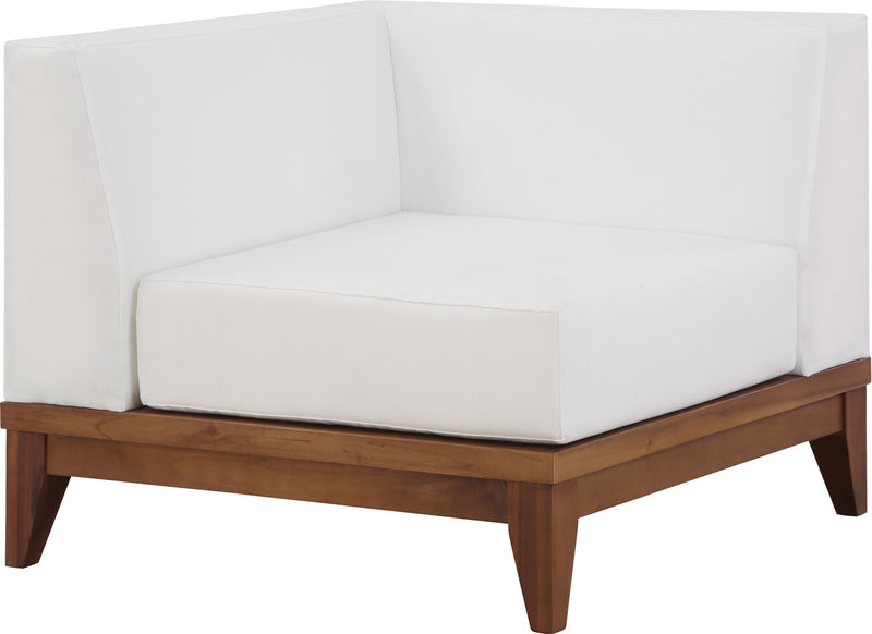 Rio Off White Off White Water Resistant Fabric Upholstered Outdoor Patio Modular Corner Chair