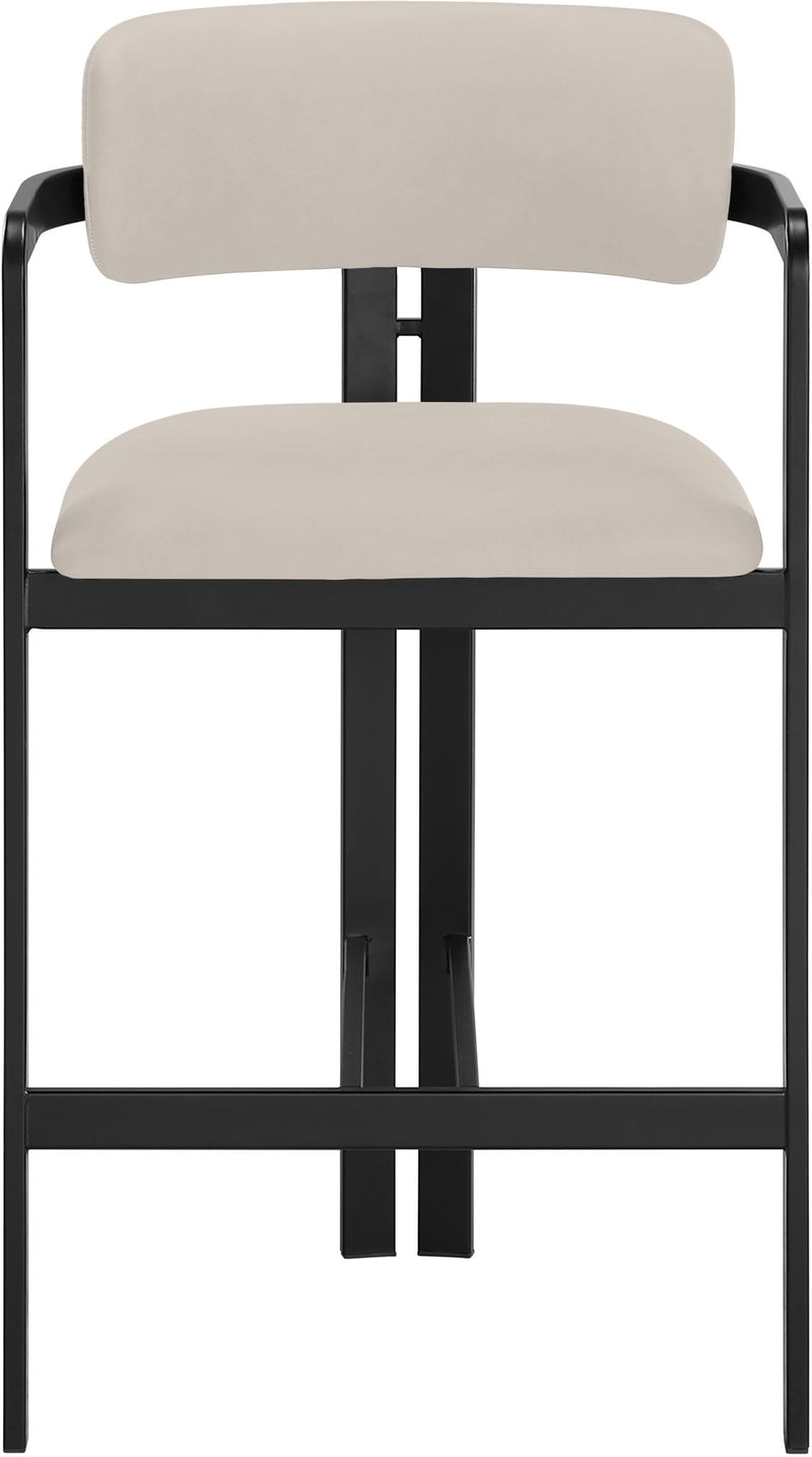 Aurum Taupe Vegan Leather Upholstered Counter Stool