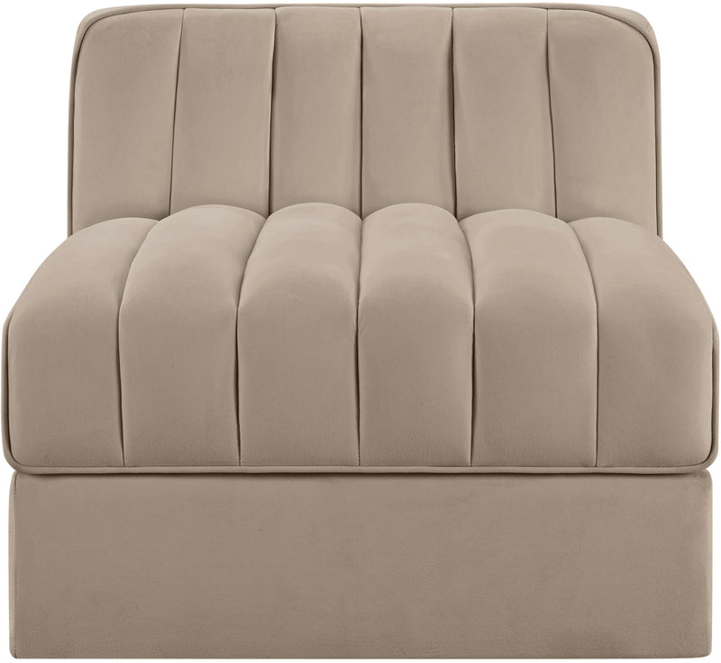 Rummi - Velvet Performance Fabric Upholstered Modular Armless Chair