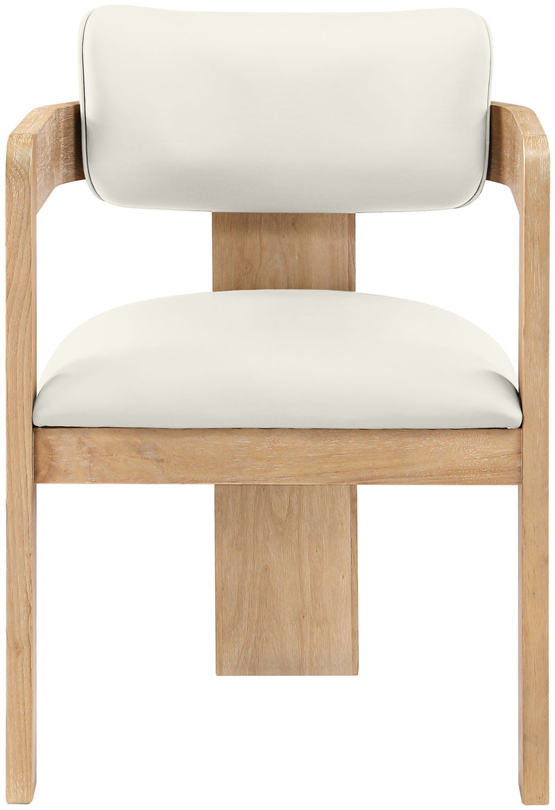 Sacha - Vegan Leather Upholstered Dining Chair With Natural Base (Set of 2)
