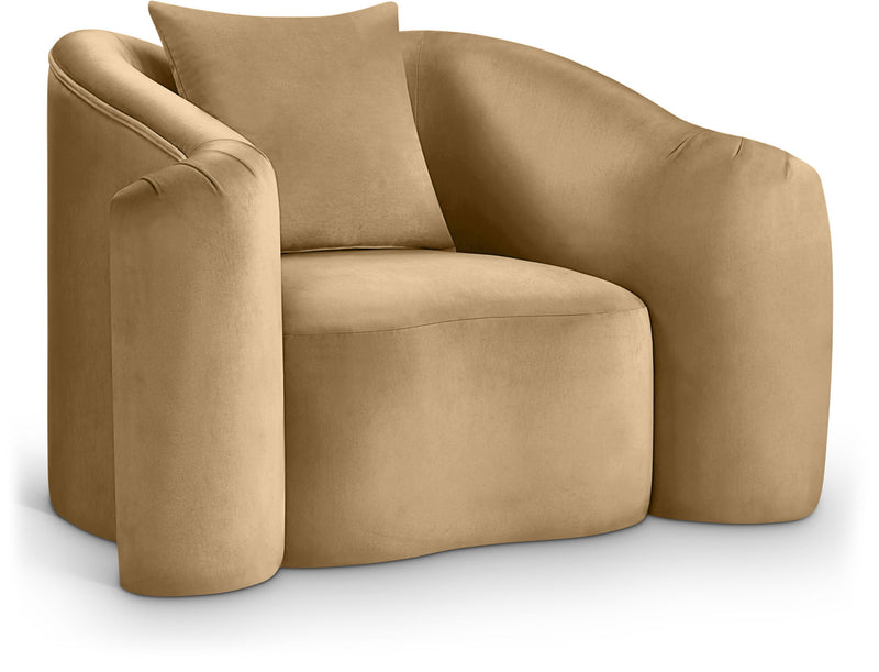 Destin Camel Velvet Upholstered Chair