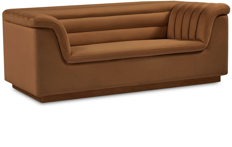 Cascade 72" Saddle Velvet Upholstered Loveseat