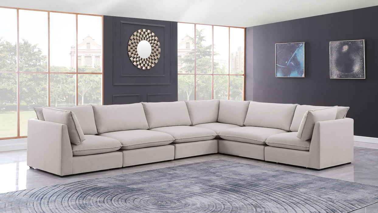 Mackenzie Linen Textured Fabric Upholstered Modular Sectional