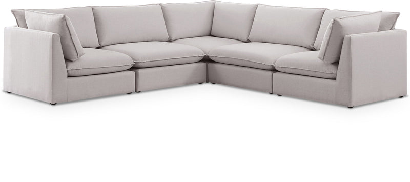 Mackenzie Linen Textured Fabric Upholstered Modular Sectional