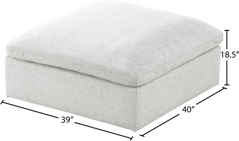Serene Deluxe Comfort Linen Textured Fabric Upholstered Modular Ottoman