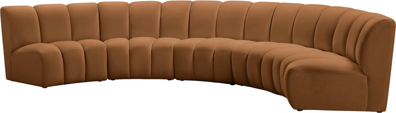Infinity 167" Saddle Velvet Upholstered 5pc. Modular Sectional