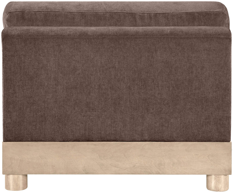 Turin - Chenille Fabric Upholstered Modular Armless Chair - Natural Base