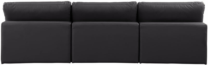 Comfy - Faux Leather Modular Armless Sofa 3 Seats