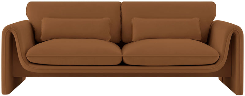 Sloan 86" Saddle Velvet Upholstered Sofa