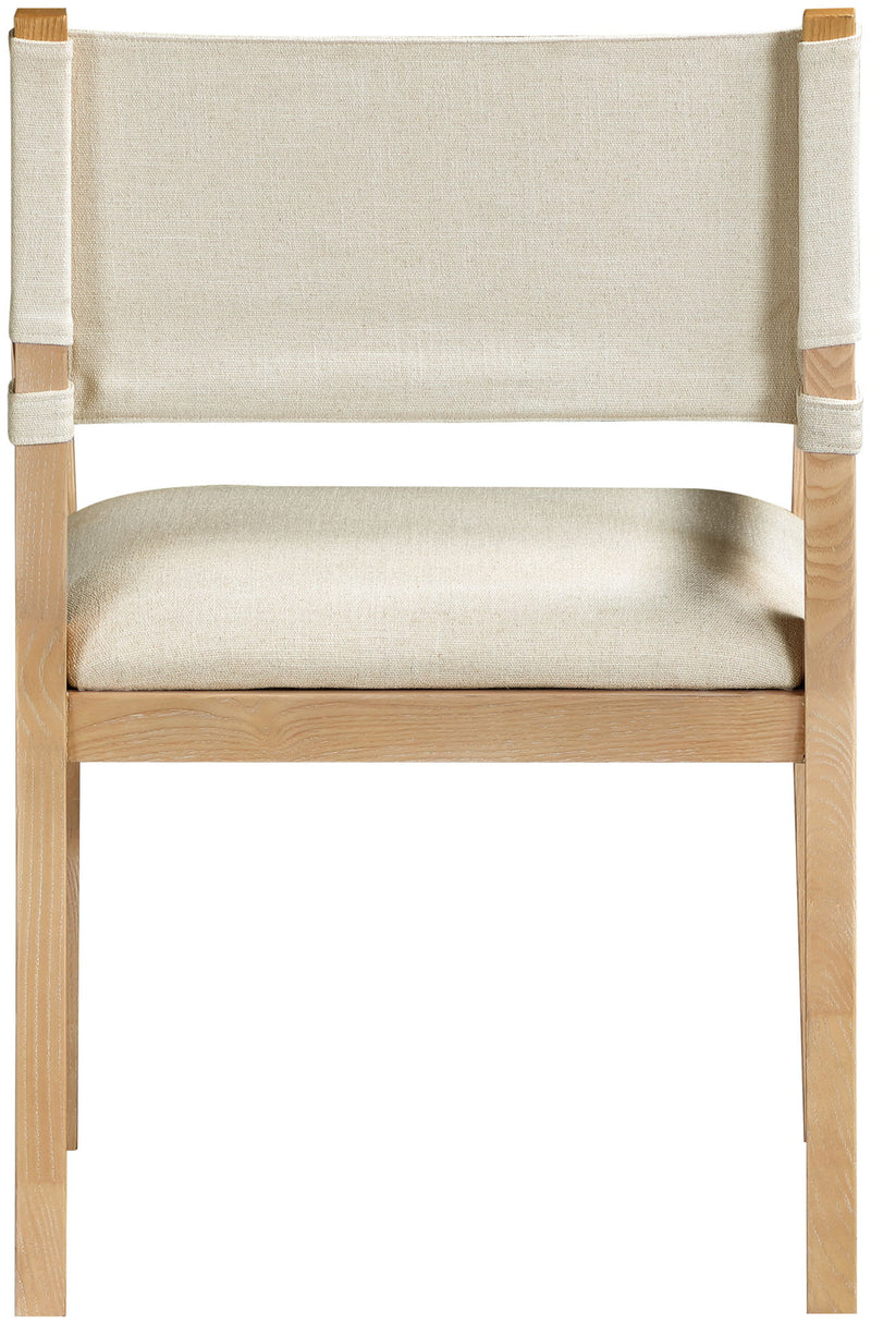 Avon - Linen Textured Performance Fabric Upholstered Dining Arm Chair