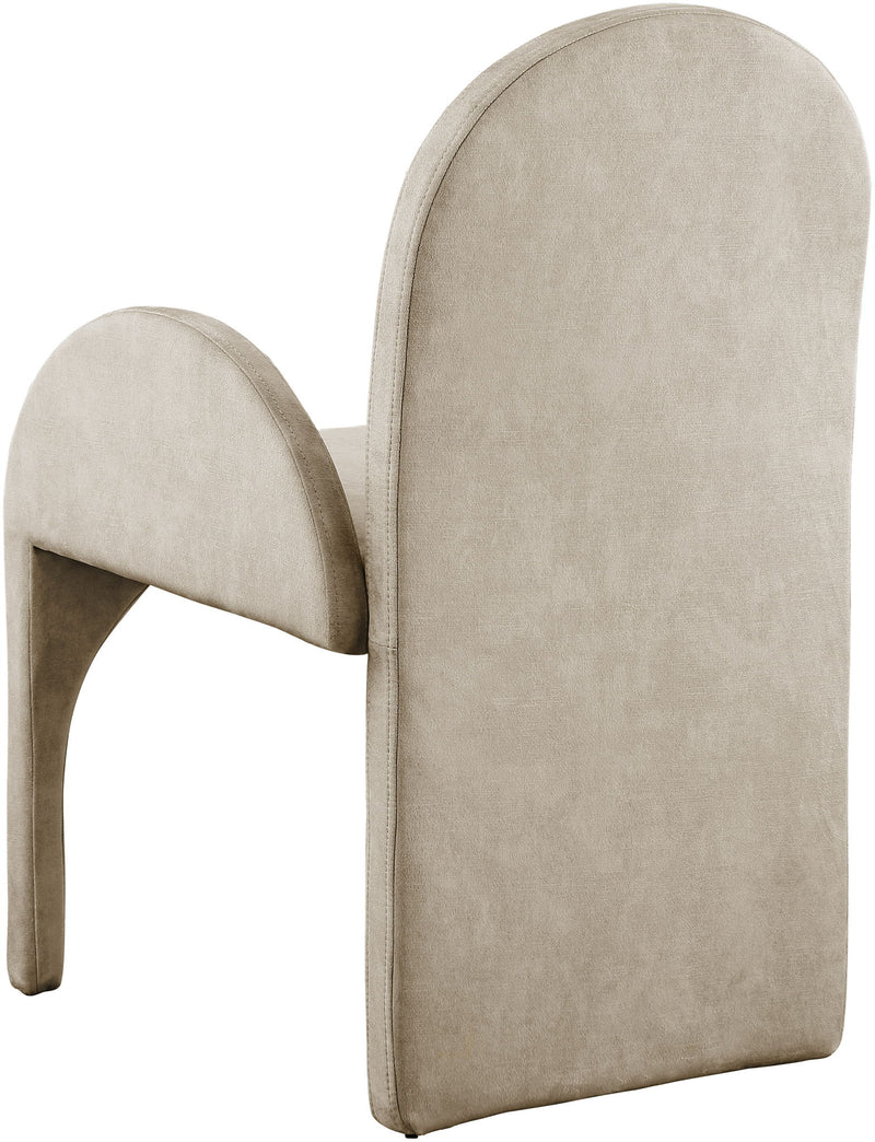 Summer Stone Velvet Upholstered Dining Arm Chair