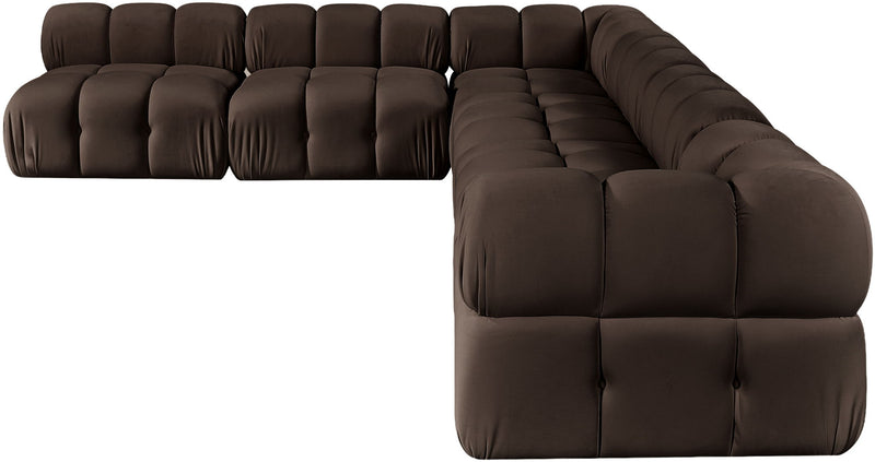 Orin - Velvet 6 Piece Modular L-Shaped Sectional