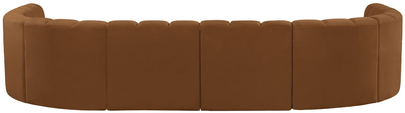 Arc 150" Saddle Velvet Upholstered 8pc. Modular Sectional