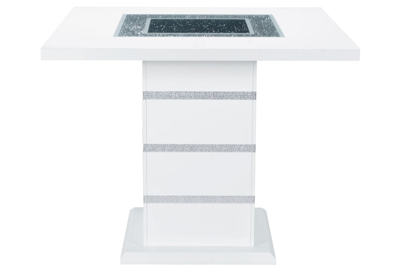 Monaco - 5 Piece Dining Room Set (Bar Table & Four Bar Stools) - Light Gray / White