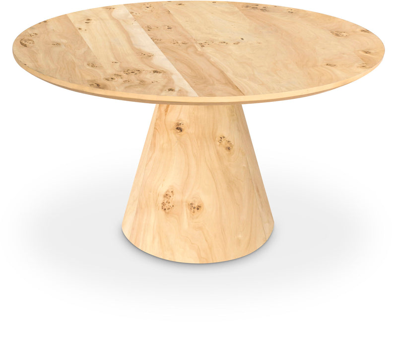 Linette 52" Natural Burl Wood Dining Table