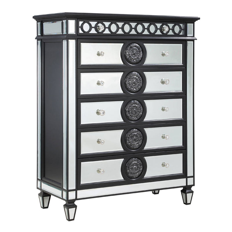Varian II - Chest - Mirrored, Black & Sliver
