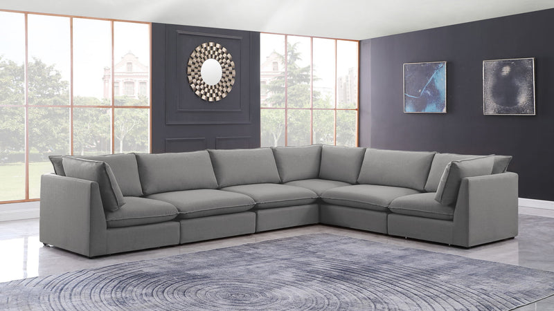 Mackenzie Linen Textured Fabric Upholstered Modular Sectional