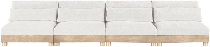 Turin - Chenille Fabric Upholstered Modular Sectional - White