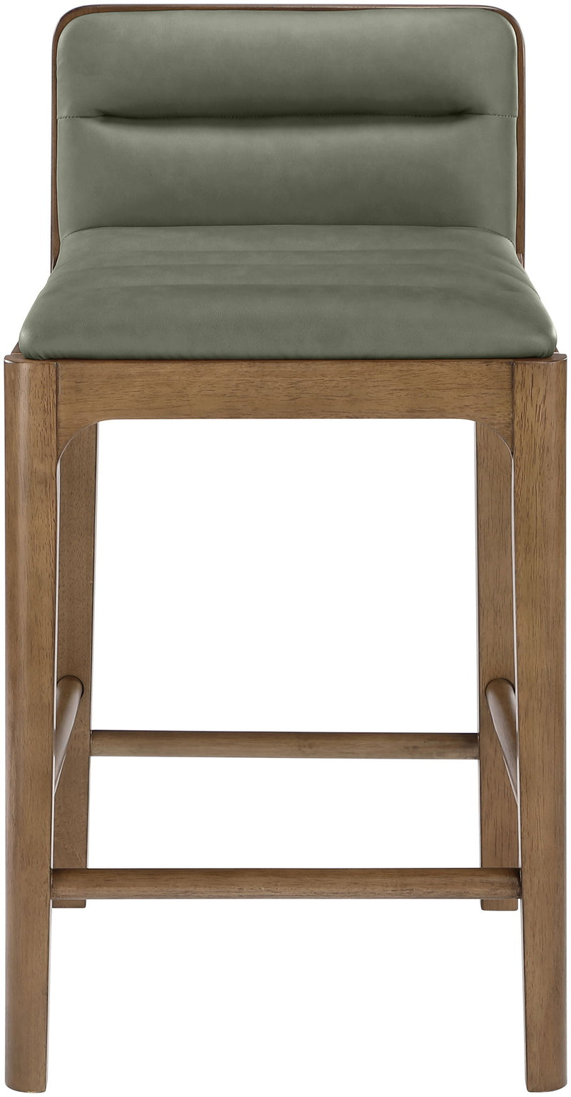 Ellis - Vegan Leather Upholstered Counter Stool (Set of 2) - Brown Base