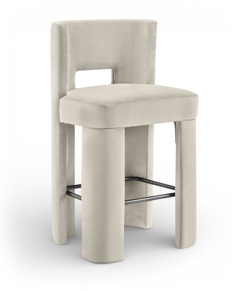 Zuno - Velvet Performance Fabric Upholstered Bar Stool (Set of 2)