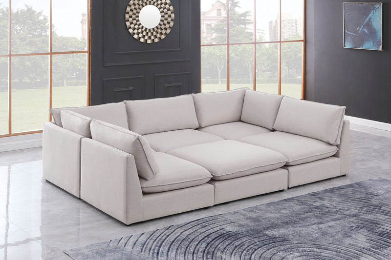 Mackenzie Linen Textured Fabric Upholstered Modular Sectional