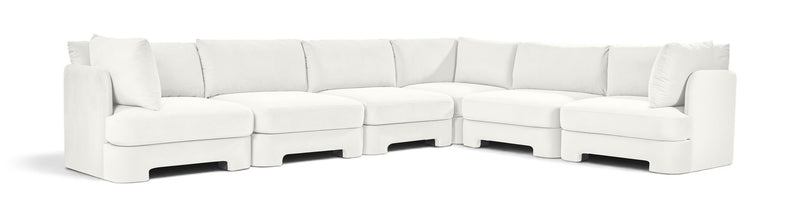 Hammond - Velvet Performance Fabric Upholstered 6 Piece Corner Sectional