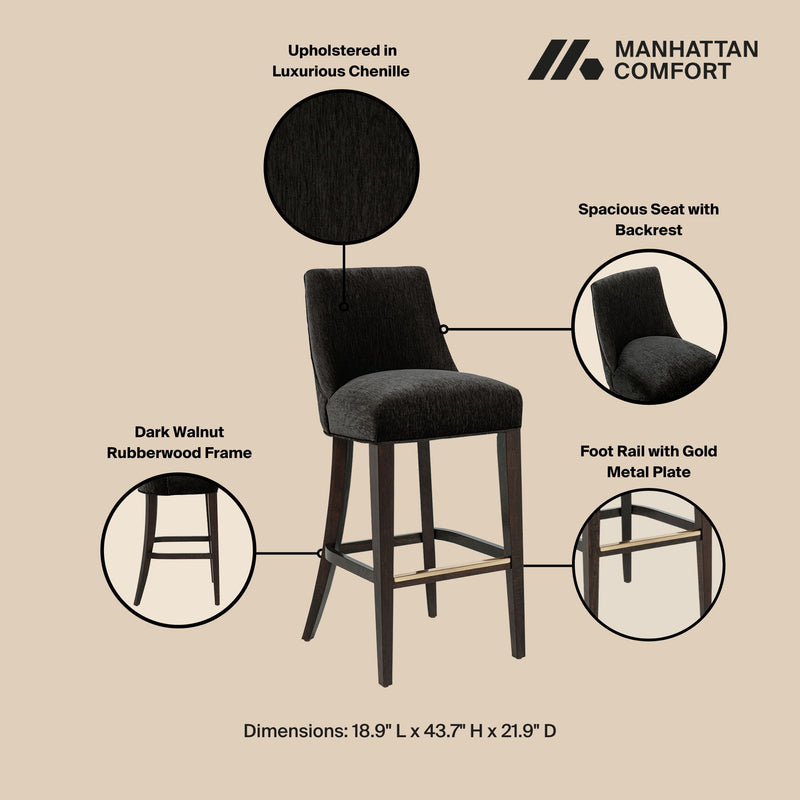 Manhattan Beever - Chenille Wood Stool