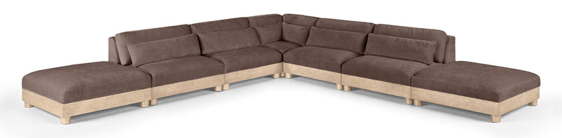 Turin - Chenille Fabric Upholstered Modular Sectional - Brown