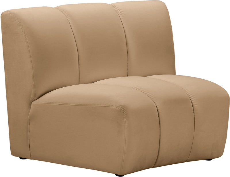 Infinity Camel Velvet Upholstered Modular Chair