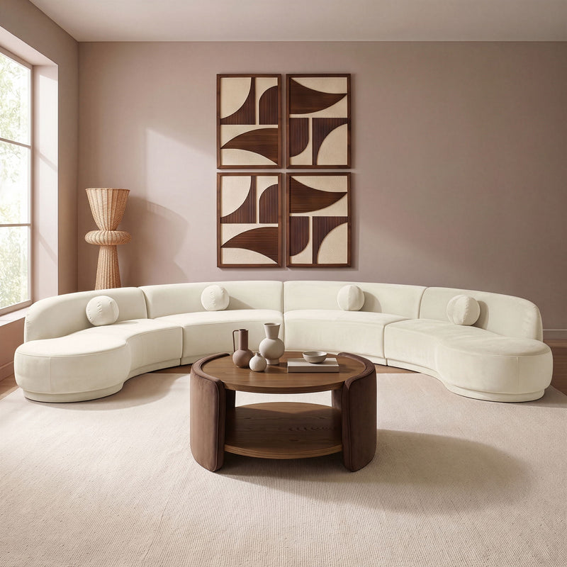 Avra - 189" Velvet Performance Fabric Upholstered Sectional