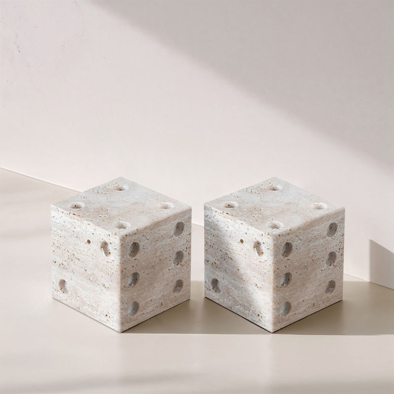 Dice Natural Travertine Decorative Dice