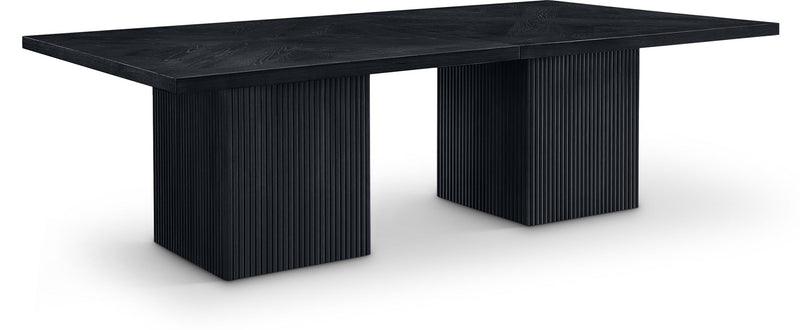 Belinda 54" Black Solid Wood and Oak Veneer Modular Dining Table