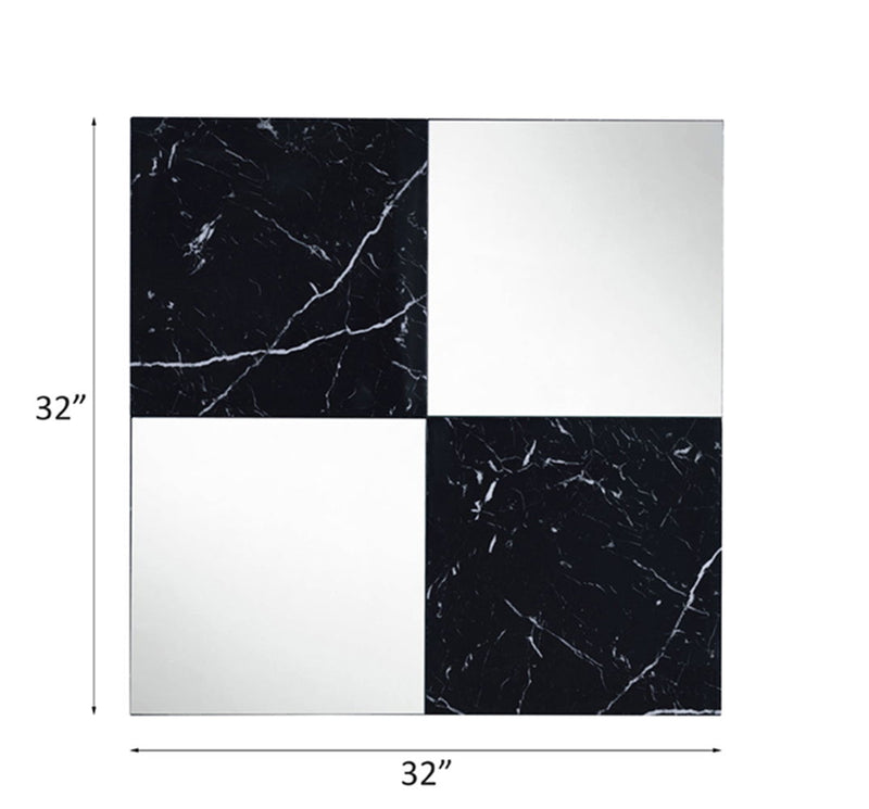 Angwin - Accent Mirror - Mirrored & Faux Marble Top