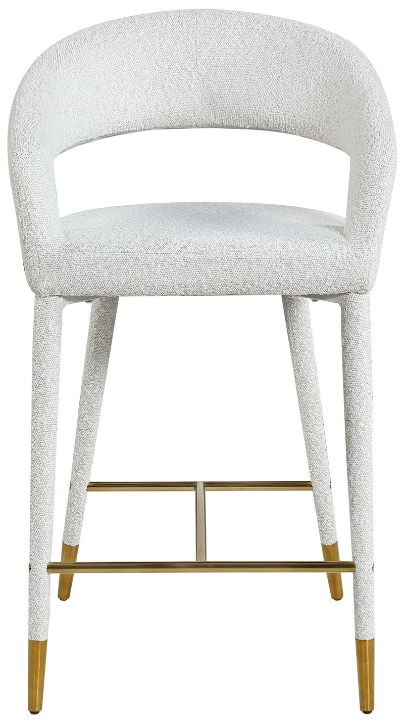 Destiny Cream Boucle Fabric Upholstered Counter Stool