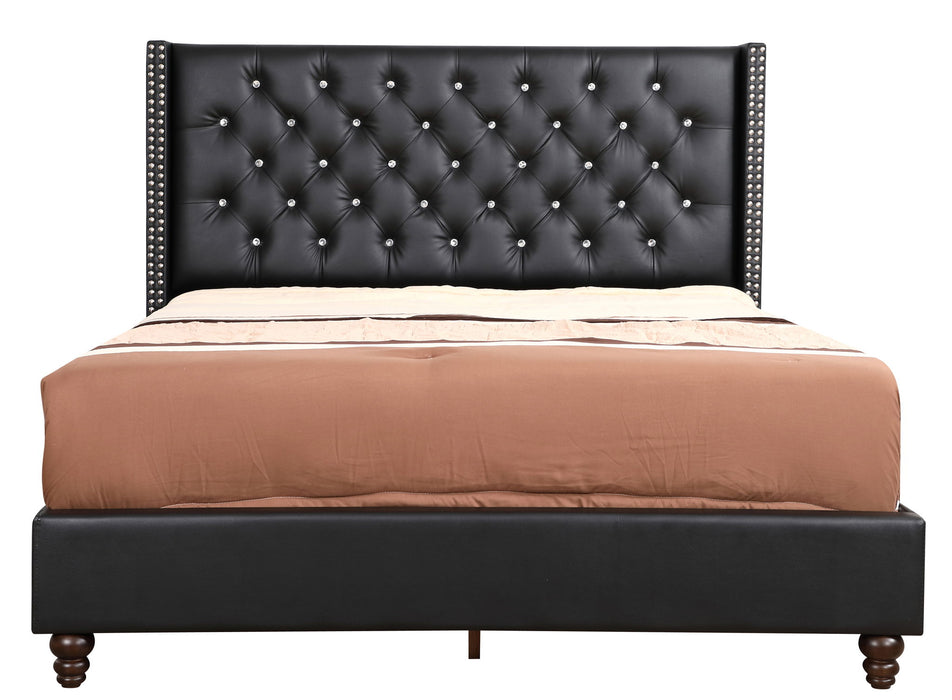 Glory Furniture - Julie - Faux Crystals Tufted Upholstered Bed