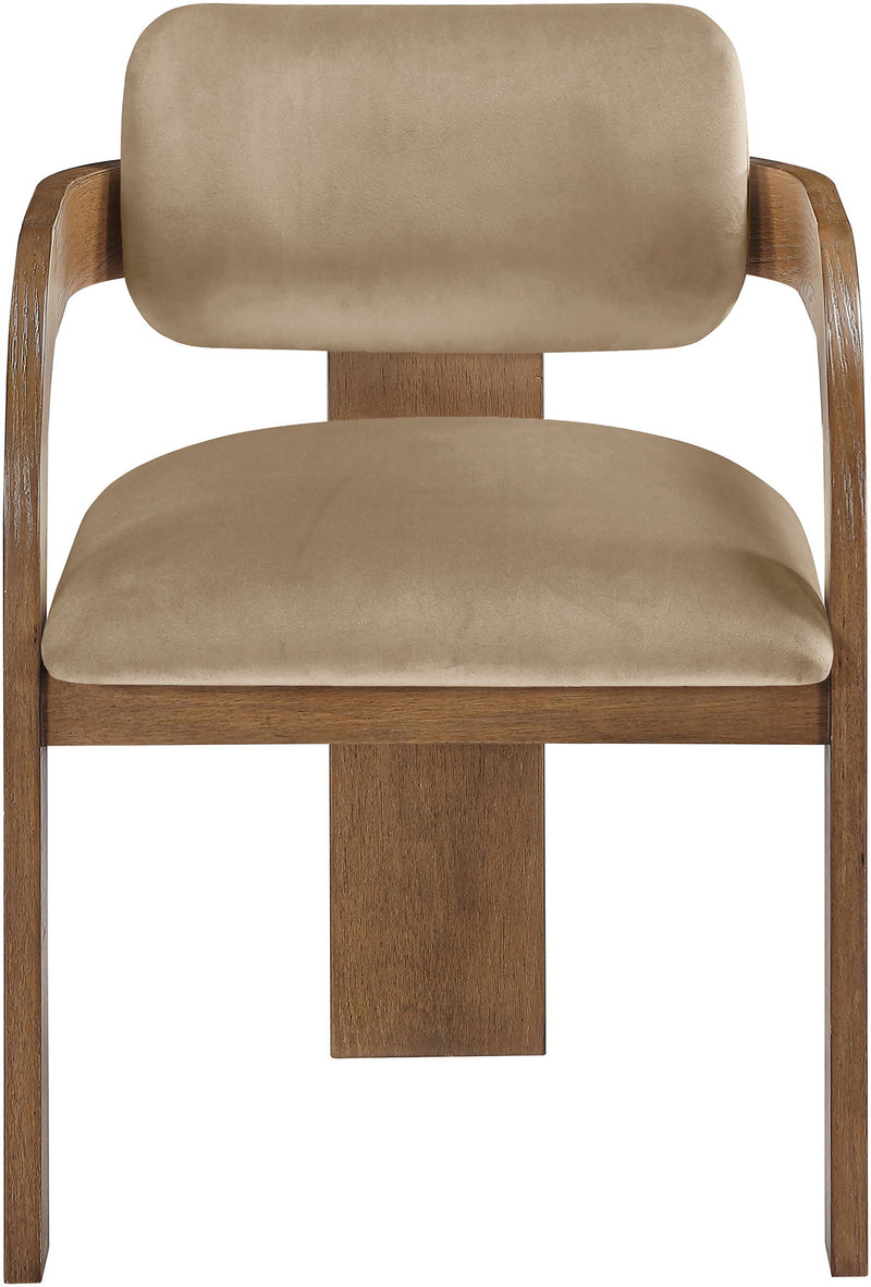 Cedra - Velvet Performance Fabric Upholstered Dining Chair (Set of 2) - Brown Frame