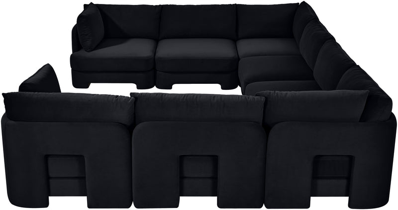 Hammond - Velvet Performance Fabric Upholstered 8 Piece U-Shaped Sectional