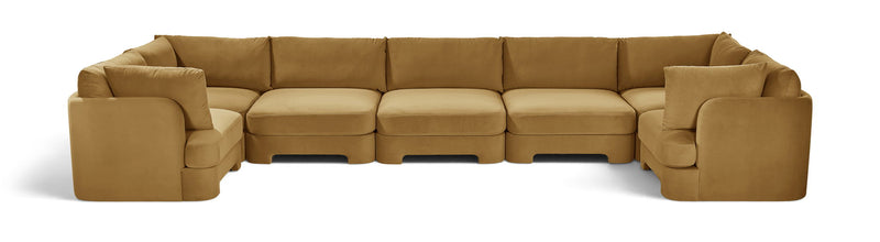 Hammond - Velvet Performance Fabric Upholstered 7 Piece U-Shaped Sectional